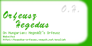 orfeusz hegedus business card